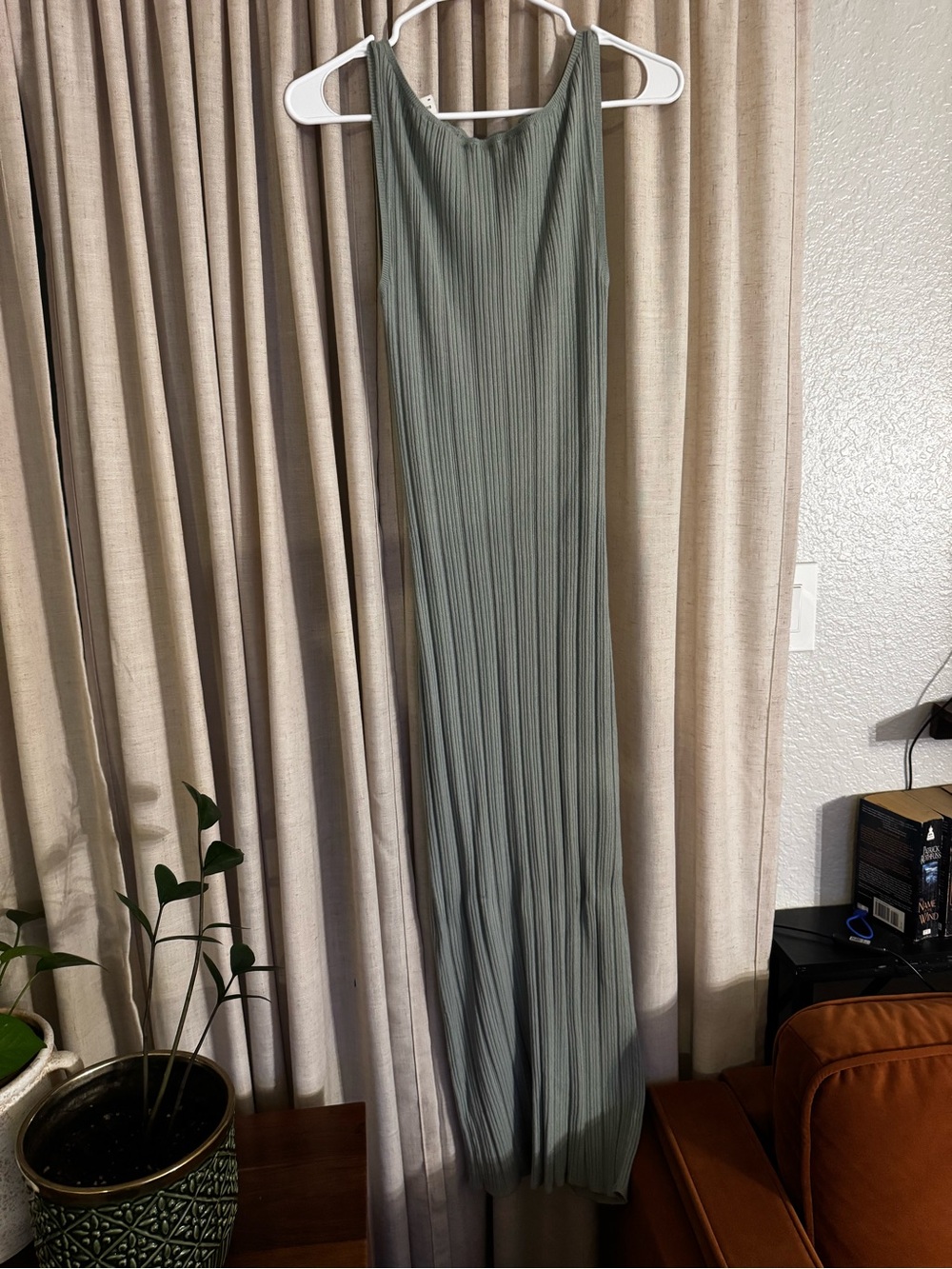 Ribbed Maxi dress in Sage Green